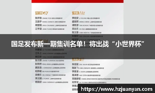 国足发布新一期集训名单！将出战“小世界杯”